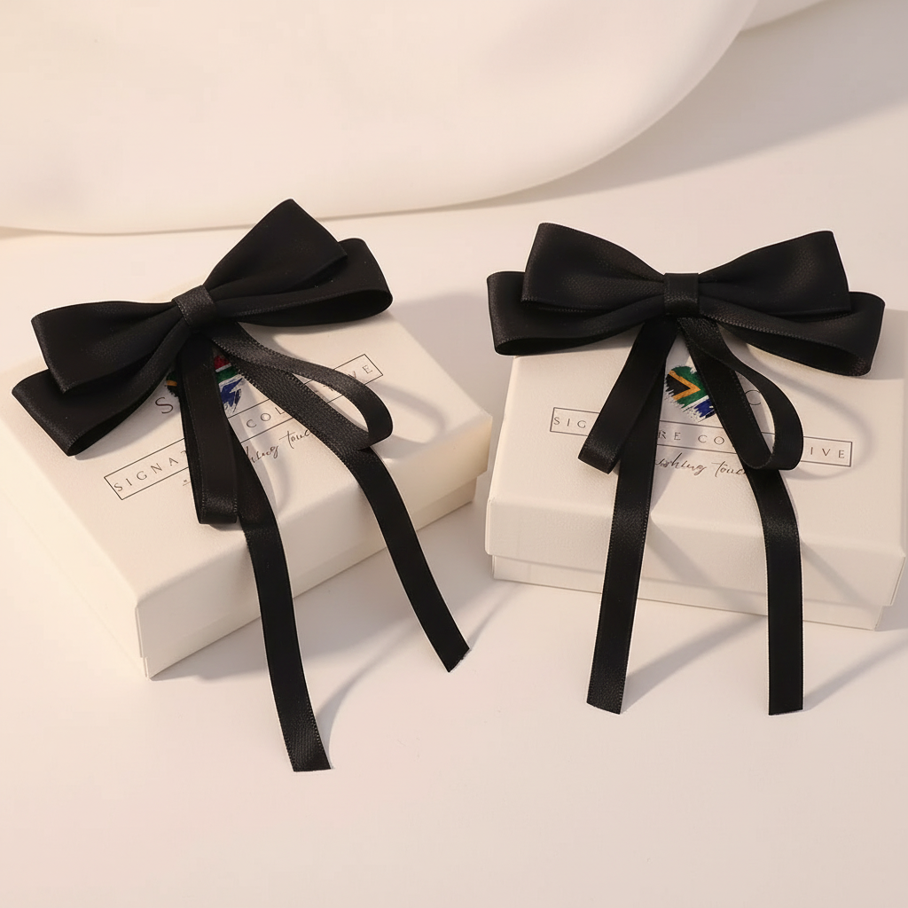 Premium Black Bows with Signature Collective Packaging