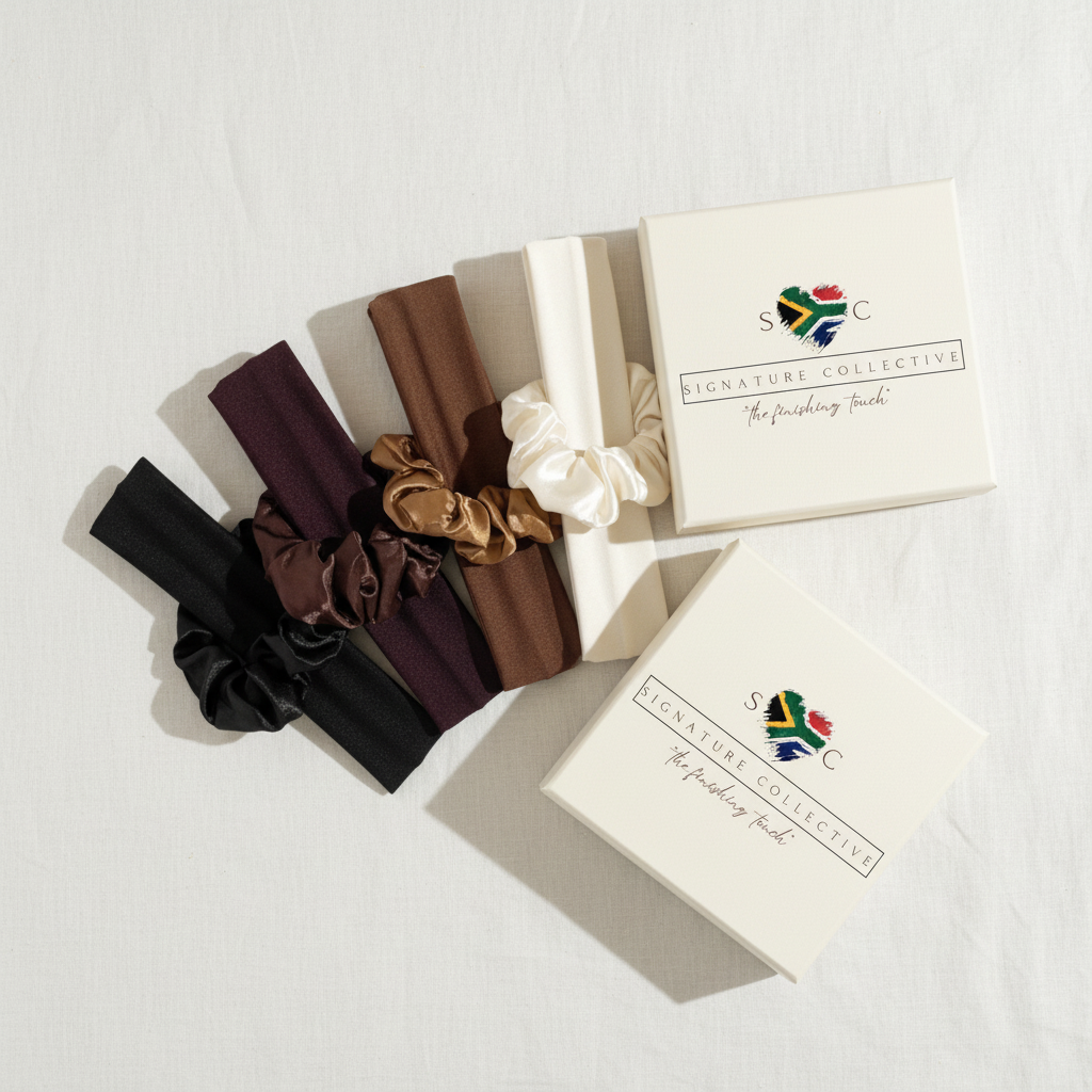 Premium Scrunchies and Knotted Headbands with Signature Collective Packaging
